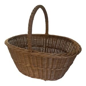 Vintage Large French Handled Wicker Basket